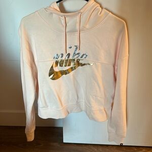 Nike lite pink small crop hoodie
